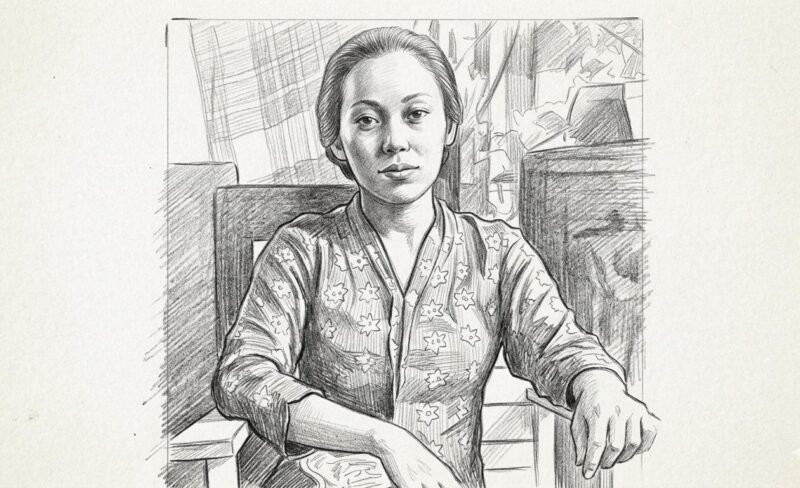 Mia Bustam, dengan gaya Pencil Sketch Art