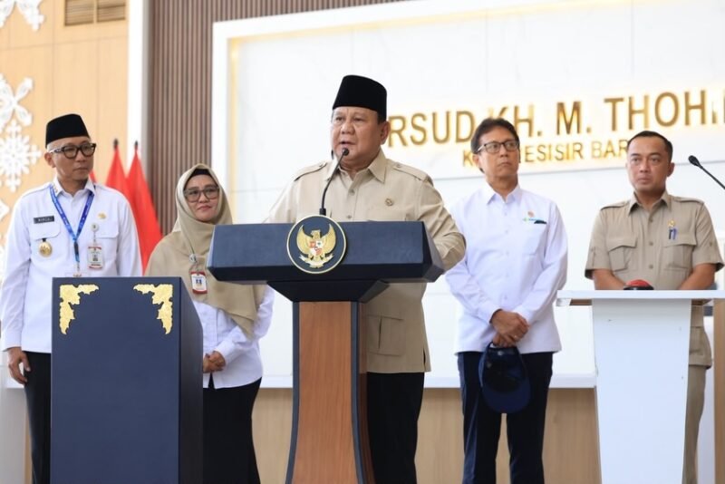 Foto: Prabowo Subianto saat meresmikan RSUD K.H Thohir Krui, Kab. Pesisir Barat, Lampung, 10 Juni 2026 (Instagram @presidenrepublikindonesia)