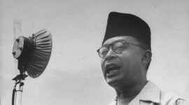 Foto: Mohammad Hatta tengah Berpidato (ANRI)