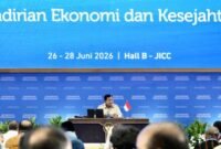 Foto: Presiden Prabowo Subianto dalam penutupan Sarasehan Kebangsaan Konvensi Sains, Teknologi, dan Industri Indonesia (KSTI) Tahun 2026 yang digelar di Jakarta International Convention Center (JICC), Jakarta, pada Minggu, 28 Juni 2026. Foto: BPMI Setpres/Rusman