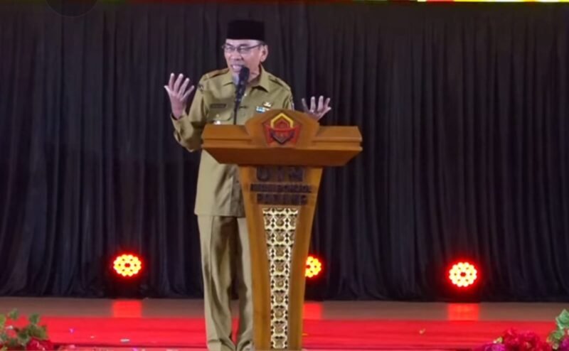 Tangkapan layar pidato Wakil Walikota Padang, Maigus Nasir, di UIN ib Padang, Selasa 7 Juli 2026 (Sumber: YouTube UIN IB Padang)