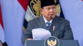 Foto: Prabowo Subianto dalam peringatan Hari Bhayangkara ke-80 yang digelar di Satlat Brimob Cikeas, Bogor, Jawa Barat, Rabu (1/7/2026)