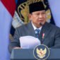 Foto: Prabowo Subianto dalam peringatan Hari Bhayangkara ke-80 yang digelar di Satlat Brimob Cikeas, Bogor, Jawa Barat, Rabu (1/7/2026)
