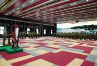 Foto: KSAD Jenderal TNI Maruli Simanjuntak saat memimpin Laporan Korps Kenaikan Pangkat 45 Perwira Tinggi (Pati) TNI Angkatan Darat di Markas Besar Angkatan Darat (Mabesad), Jakarta, Jumat (10/7). (Foto: Dok. Dispenad)
