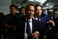 Foto: Hotman Paris Hutapea tengah menyambangi Gedung Jaksa Agung Muda Tindak Pidana Khusus (Jampidsus) Kejaksaan Agung, Jakarta, pada Jumat (17/7/2026).