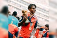 Foto: Lamine Yamal saat berhasil membawa Spanyol juara FIFA World Cup 2026 (Dok. Instagram @lamineyamal)