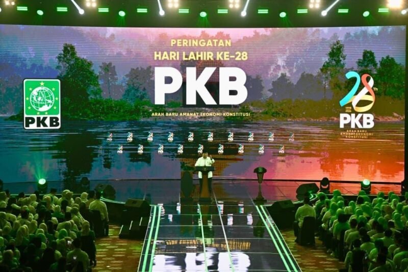 Foto: Prabowo Subianto di (Harlah) Partai Kebangkitan Bangsa (PKB) ke-28 yang digelar di Jakarta International Convention Center (JICC), Jakarta, pada Kamis (23/07/2026) (Dok. Setneg.go.id)