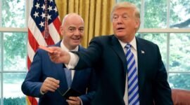 Foto: Presiden FIFA Gianni Infantino dengan  Presiden Amerika Serikat, Donald Trump,  (Dok. Getty Images/Chip Somodevilla)