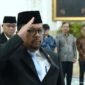 Foto: Muhammad Qodari saat dilantik menjadi Kepala Badan Komunikasi (Bakom) RI menggantikan Angga Raka Prabowo. (Sekretariat Presiden)