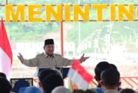 Foto: Prabowo Subianto dalam menyampaikan sambutannya saat meresmikan pembangunan lima bendungan yang tersebar di sejumlah wilayah di Indonesia, di Bendungan Meninting, Kabupaten Lombok Barat, Provinsi Nusa Tenggara Barat (NTB), pada Jumat, 10 Juli 2026. (Dok. BPMI Setpres/Muchlis Jr)