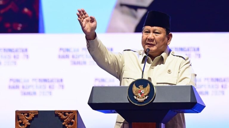 Foto: Presiden Prabowo Subianto pidato pada Puncak Peringatan Hari Koperasi ke-79 Tahun 2026 yang digelar di Indonesia Arena, Jakarta, pada Minggu, 12 Juli 2026. (Dok. BPMI Setpres/Muchlis Jr)