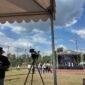 Suasana area panggung Payakumbuh Creative Market 2026. Kehadiran kamera dan peralatan siaran dari Dimensia Creative memastikan seluruh rangkaian acara dapat disaksikan secara digital melalui tayangan live streaming