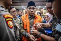 Yaqut Bacakan Perlawanan atas Dakwaan Korupsi Kuota Haji. (Foto: Dok. ANTARA)