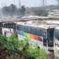 Kebakaran Pangkalan PO Bus Bekasi, 50 Bus Ludes Terbakar. (Foto: Dok. ANTARA)