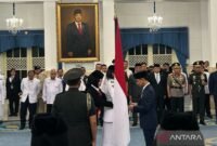 Wakil Presiden Gibran Rakabuming mengukuhkan 76 anggota Paskibraka 2026 di Istana Negara, Jakarta, Sabtu (15/8/2026). (Foto: ANTARA/Maria Cicilia Galuh)