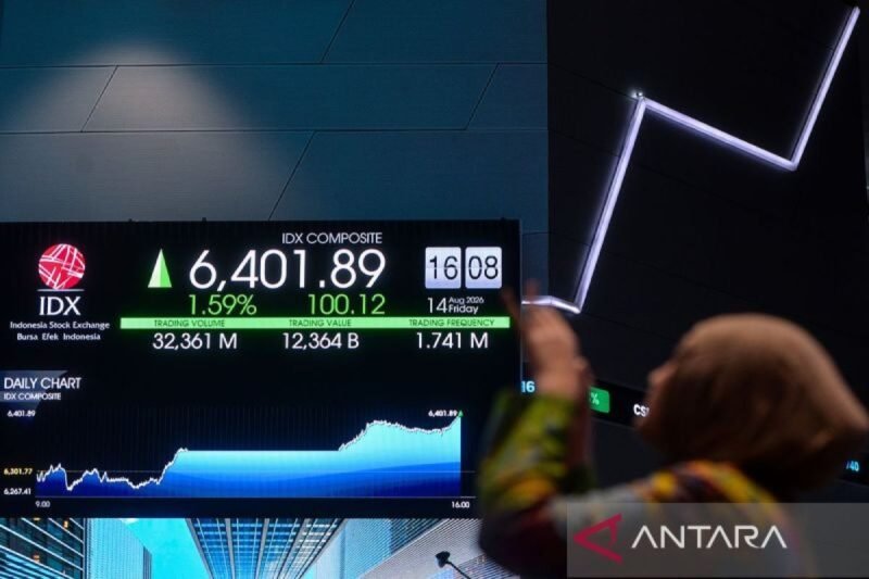 Pergerakan Indeks Harga Saham Gabungan (IHSG) di Bursa Efek Indonesia yang dibuka menguat ke level 6.512. (Foto: Dok. ANTARA)