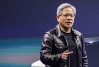 CEO Nvidia Jensen Huang saat berbicara dalam sebuah forum teknologi. (Foto: CNN Indonesia)