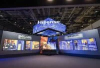 Hisense Pamer TV RGB MiniLED 116UXS di IFA 2026 Berlin. (Foto: Dok. ANTARA)