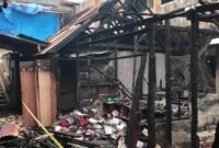 Kondisi kawasan Pasar Blok Timur Payakumbuh pascakebakaran yang menghanguskan 24 los, terlihat dari udara. (Foto: Dok. Dimensia Creative)
