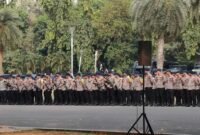 Personel Gabungan di Monas Bersiap Amankan Demo Jakarta. (Foto: iNews.id)