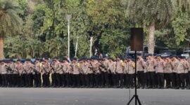 Personel Gabungan di Monas Bersiap Amankan Demo Jakarta. (Foto: iNews.id)