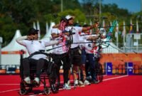 Ken/Arif Raih Perak Panahan Asian Para Games 2026. (Foto: NPC Indonesia)