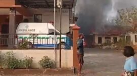 Gudang Alkes Puskesmas Tragah Terbakar, Pasien Dievakuasi. (Foto: iNews.id)