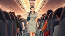 Tugas Utama Pramugari di Pesawat, Bukan Mengangkat Koper (Ilustrasi: AI Dimensia Creative)