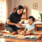 Cara Mengatasi Anak Susah Belajar Membaca Tanpa Memaksa (Ilustrasi: AI Dimensia Creative)
