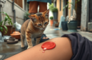 Air Liur Kucing Berbahaya bila Kena Luka Terbuka (Ilustrasi: AI Dimensia Creative)