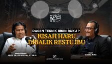 Prof. Dr. Edi Syafri, S.T., M.Si. berbicara dalam podcast Kusieh Bendi di studio Dimensia Creative. (Foto: Dok. Dimensia Creative)